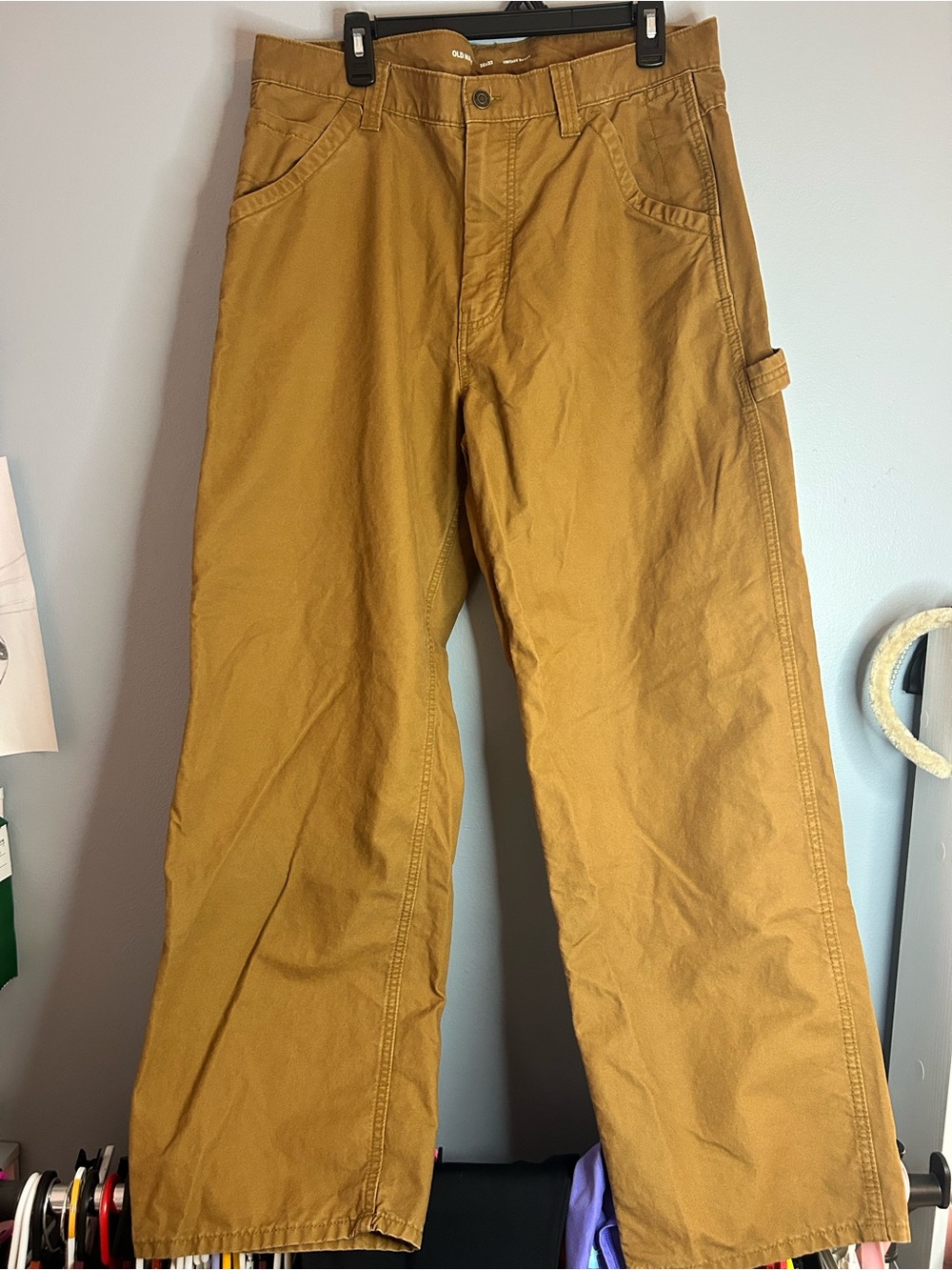 Old Navy Vintage Baggy Men's Work-Style Painter Pants in Mustard Brown